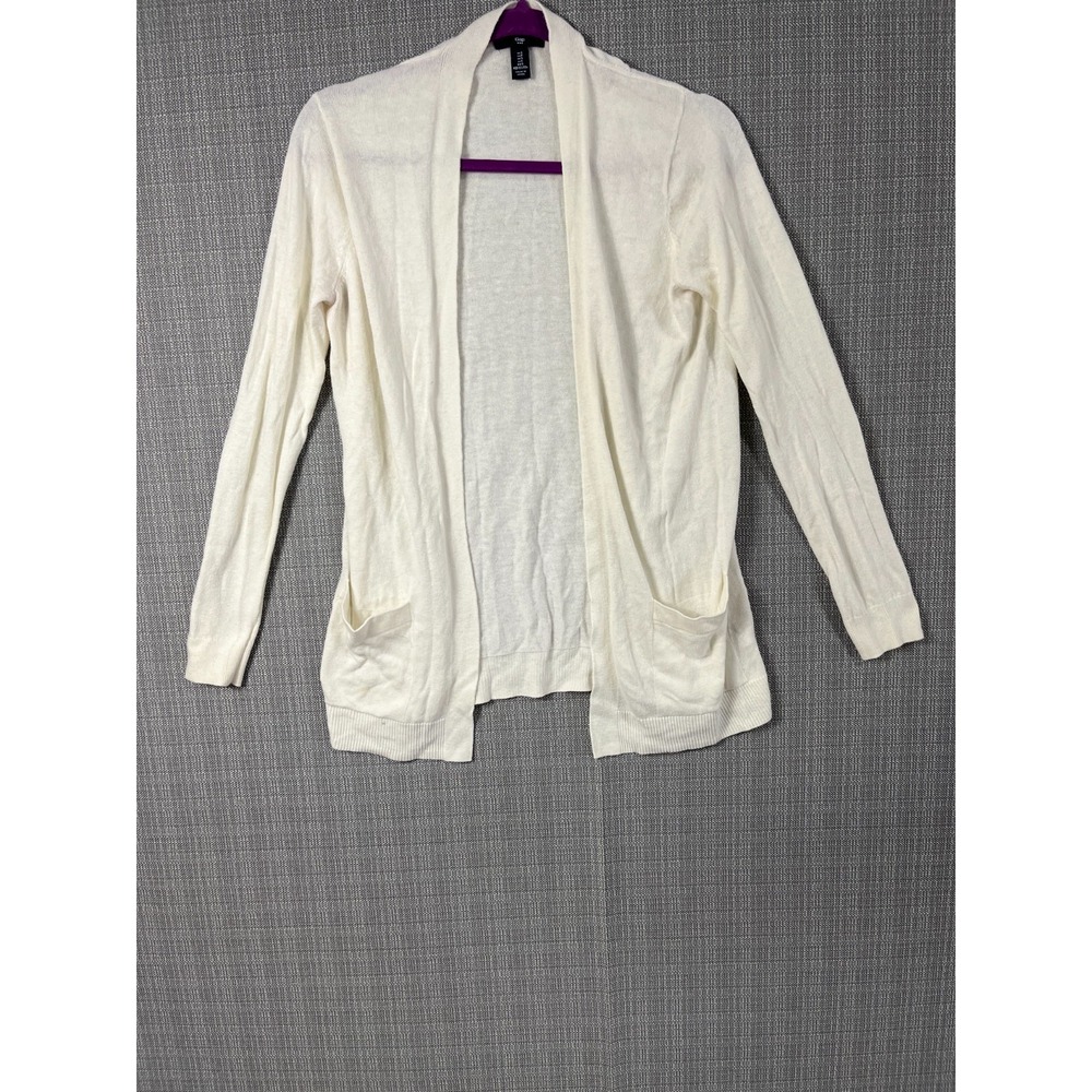 Gap Cardigan Sweater Womens Small Beige Cotton Tight Knit Open Front Winter